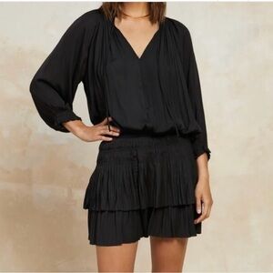 William B Aurelie Pleaded Mini Dress